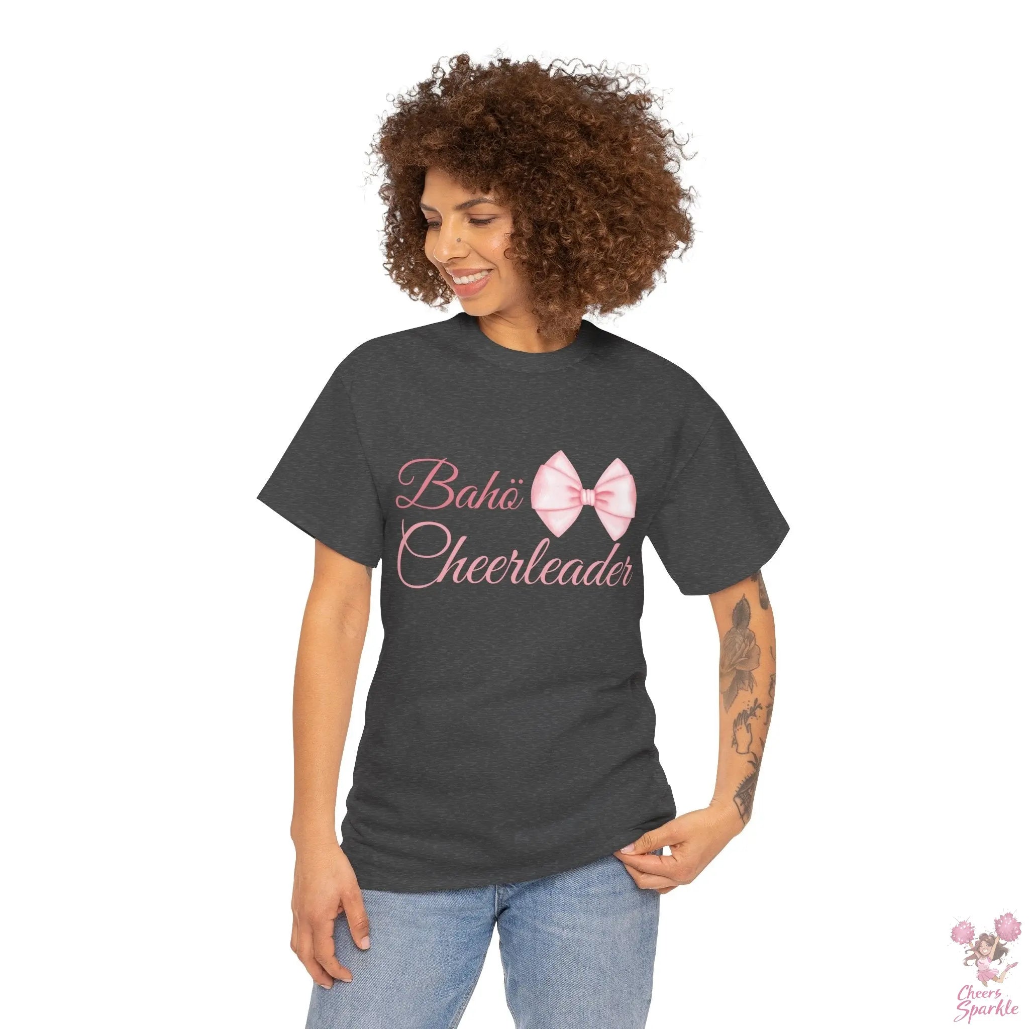 Cheerleader T-Shirt mit Schleifen-Design Printify