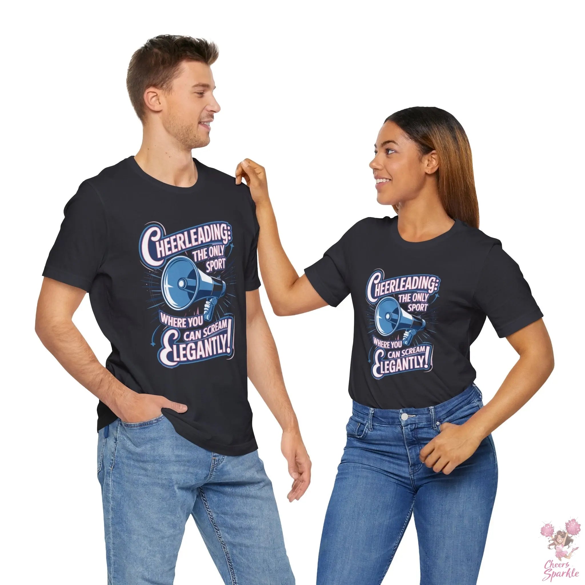 Cheerleading T-Shirt „Cheerleading: The Only Sport Where You Can Scream Elegantly!“ Cheers and Sparkle