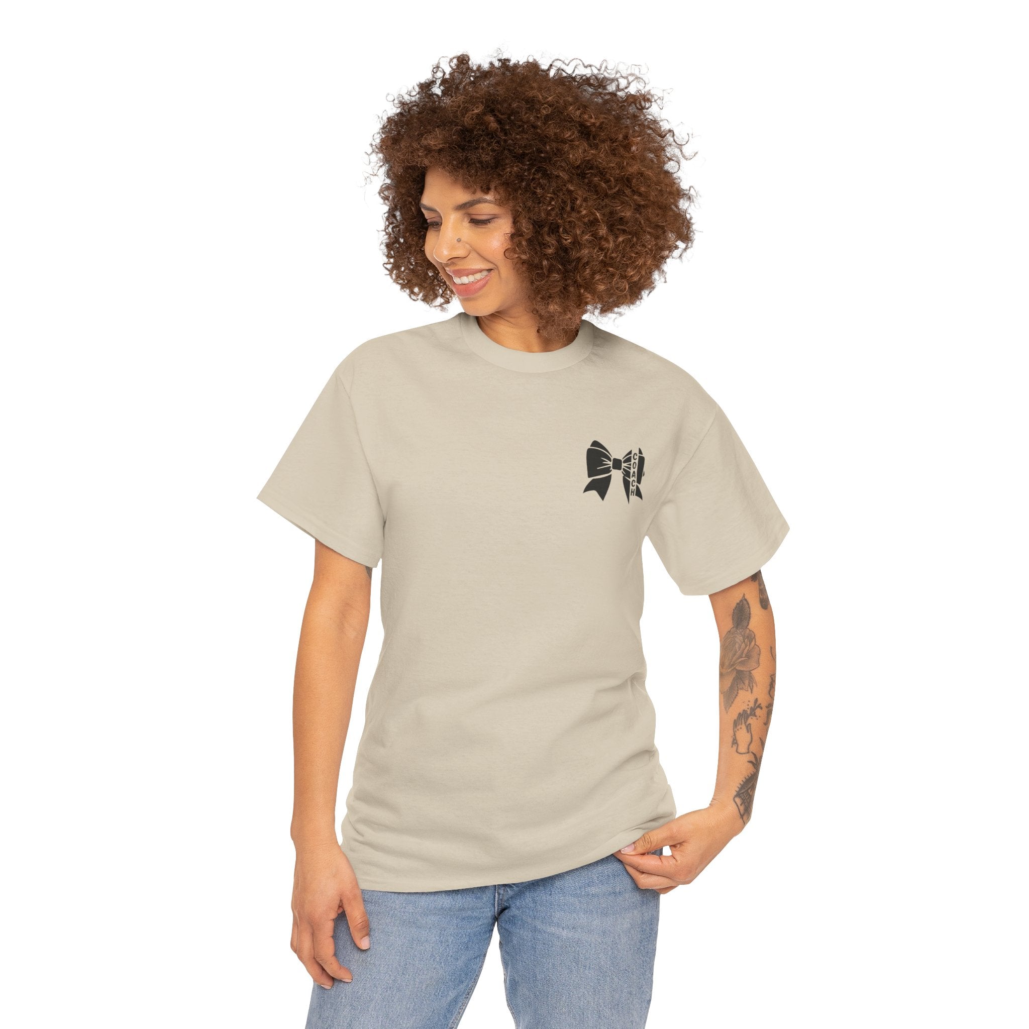 Cheer Coach T-Shirt mit Schwarzer Bow