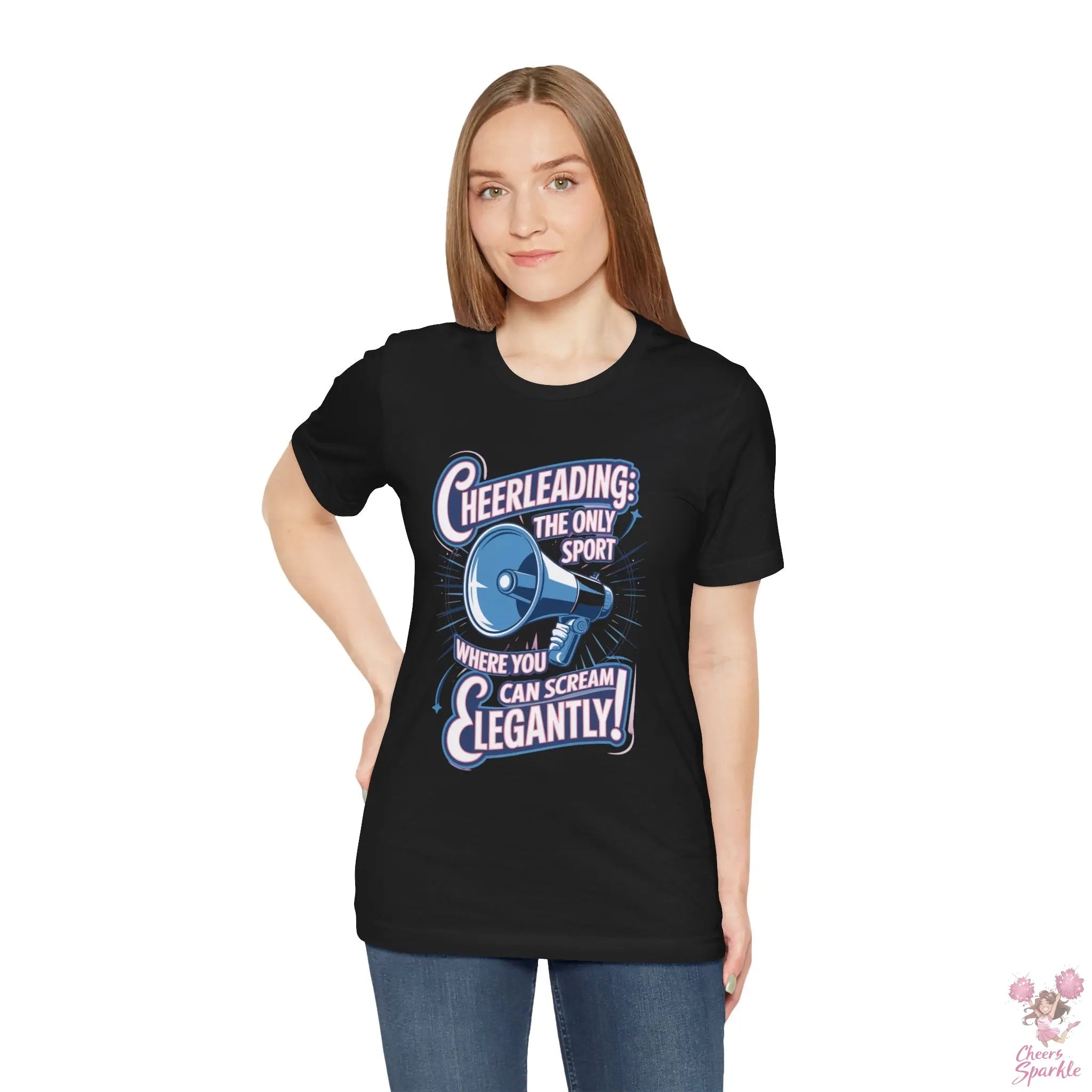 Cheerleading T-Shirt „Cheerleading: The Only Sport Where You Can Scream Elegantly!“ Cheers and Sparkle