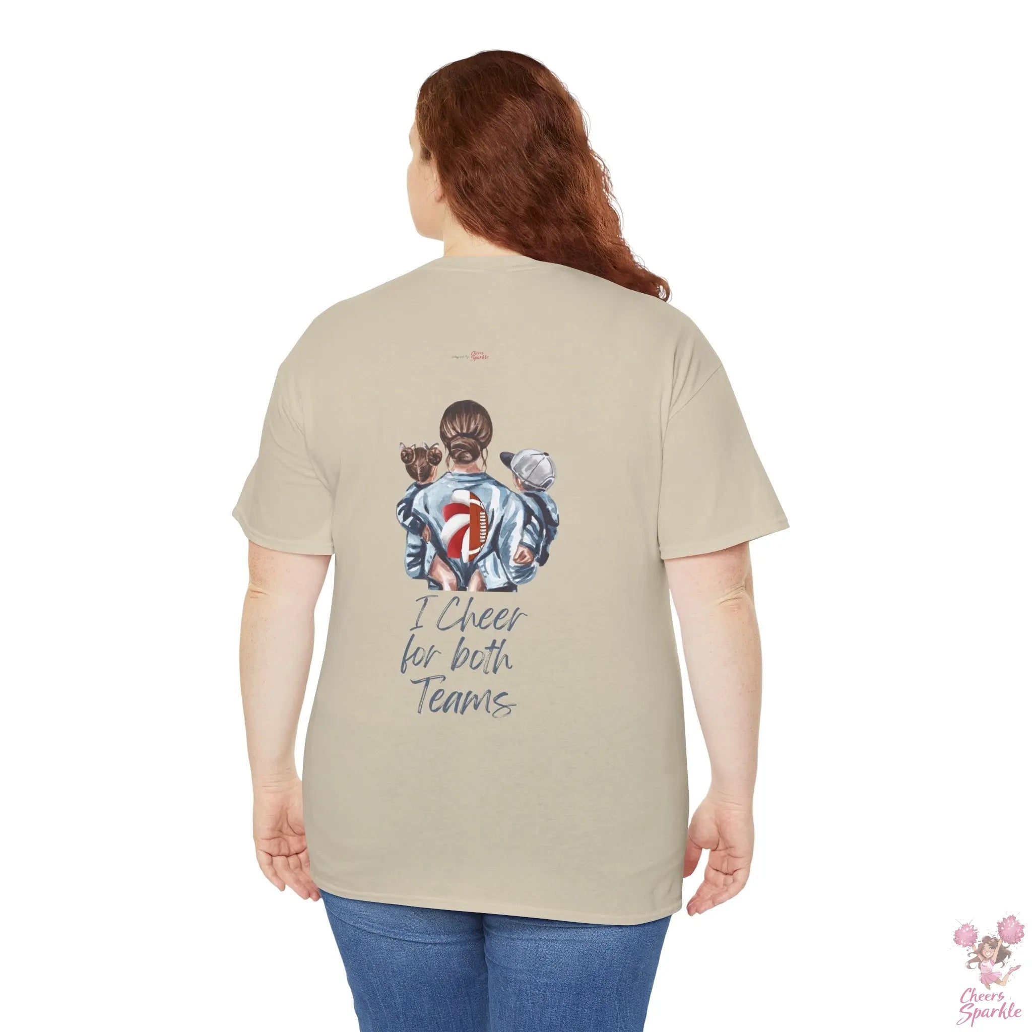 Fan Mom-T-Shirt – „I Cheer for both Teams“ - Cheers and Sparkle
