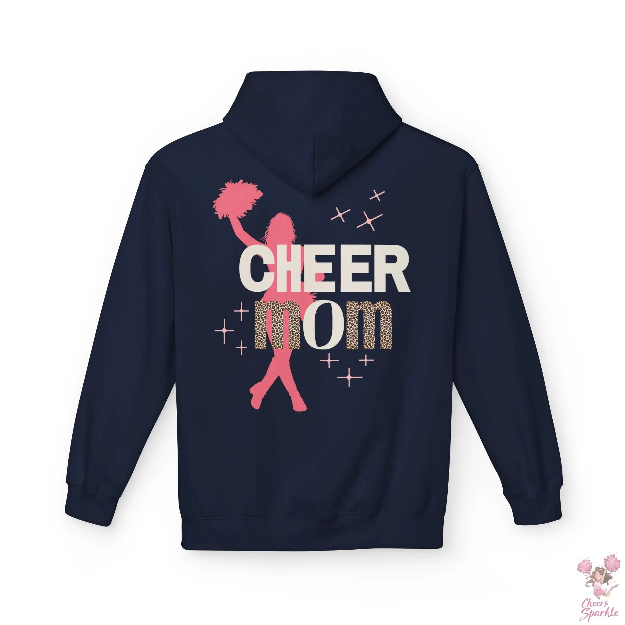 Cheer Mom Hoodie - Leo Print Cheers and Sparkle