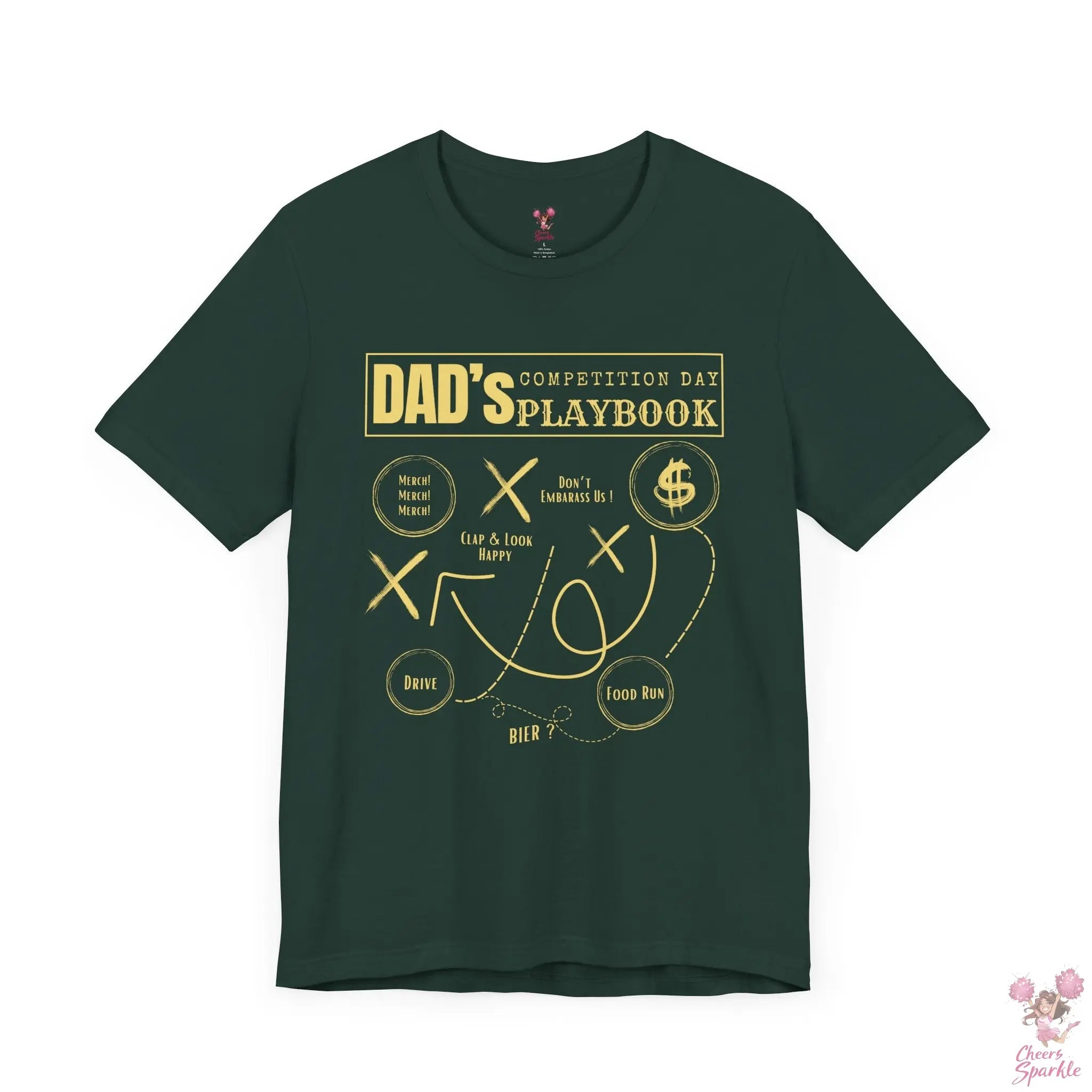 "Dad's Competition Day Playbook" Cheers and Sparkle