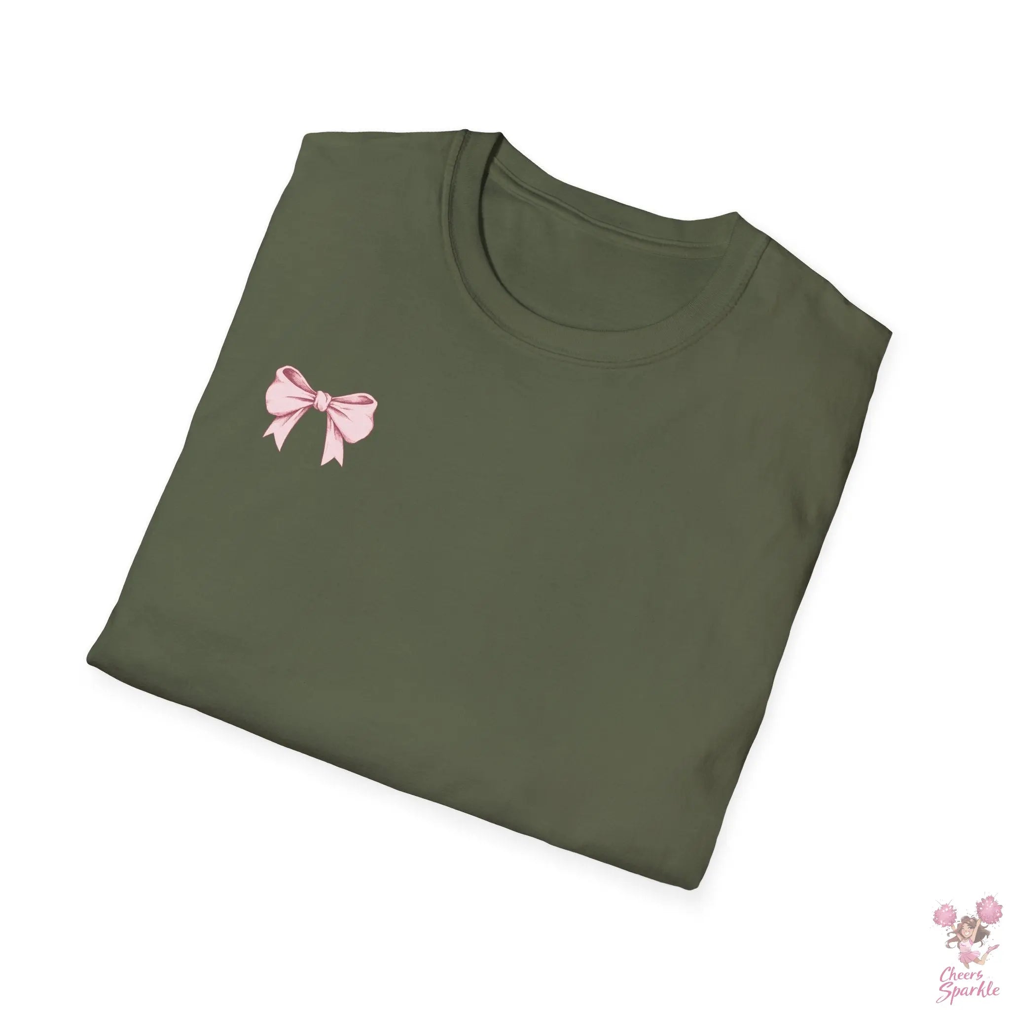 Cheerful Bow Unisex Softstyle T-Shirt Cheers and Sparkle