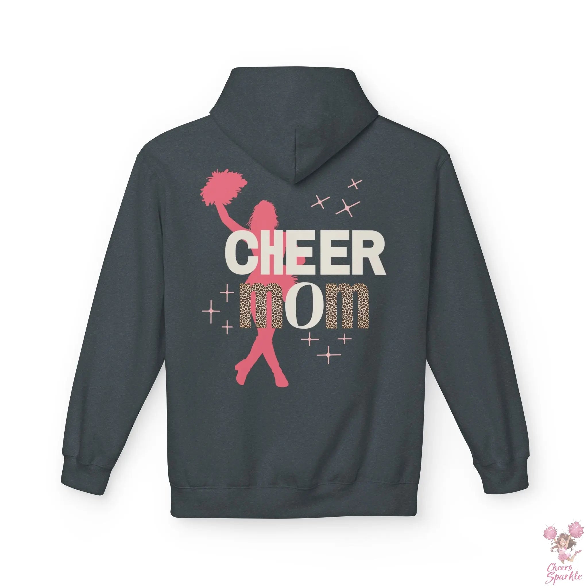 Cheer Mom Hoodie - Leo Print Cheers and Sparkle