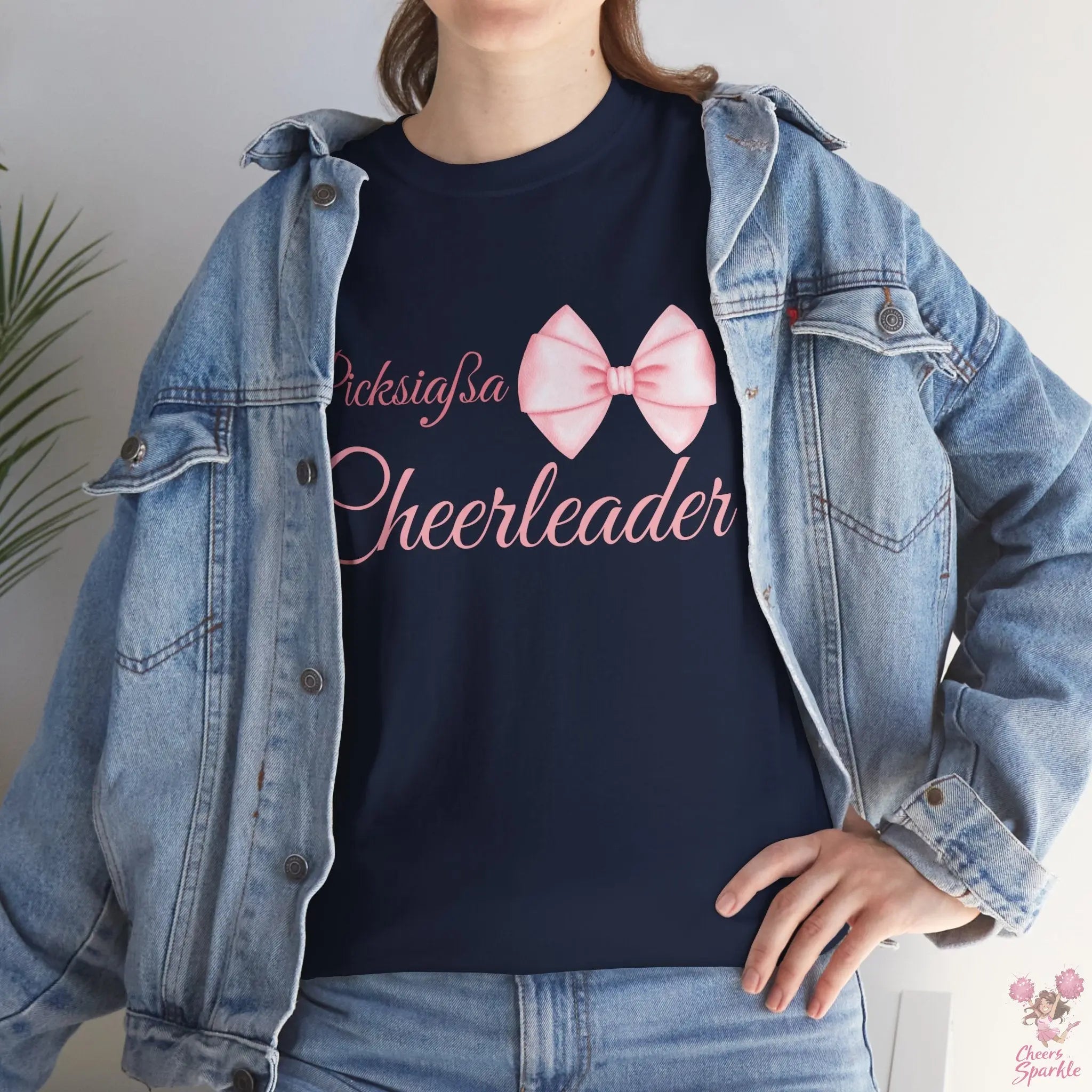 Cheerleader T-Shirt mit Schleifen-Design Printify