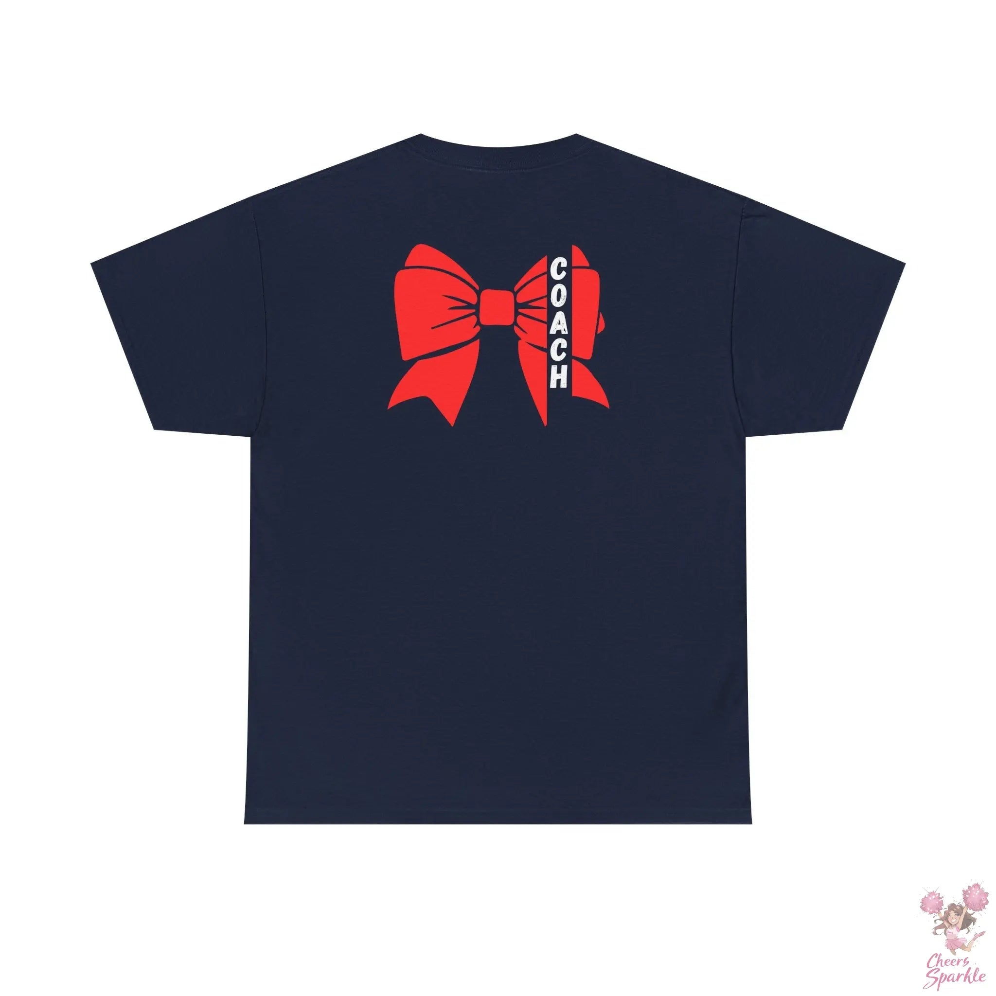 Cheer Coach T-Shirt mit roter Schleife Printify
