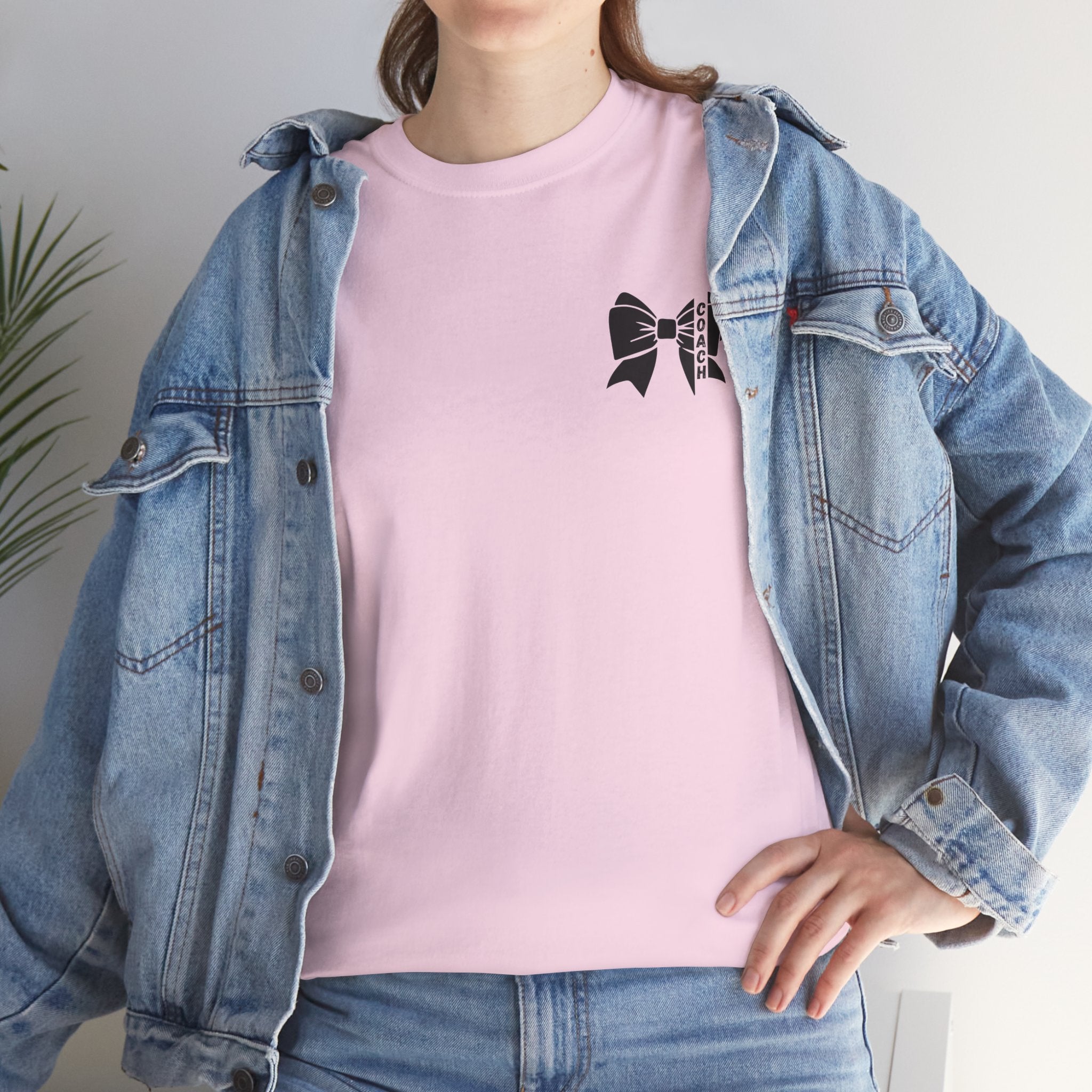 Cheer Coach T-Shirt mit Schwarzer Bow