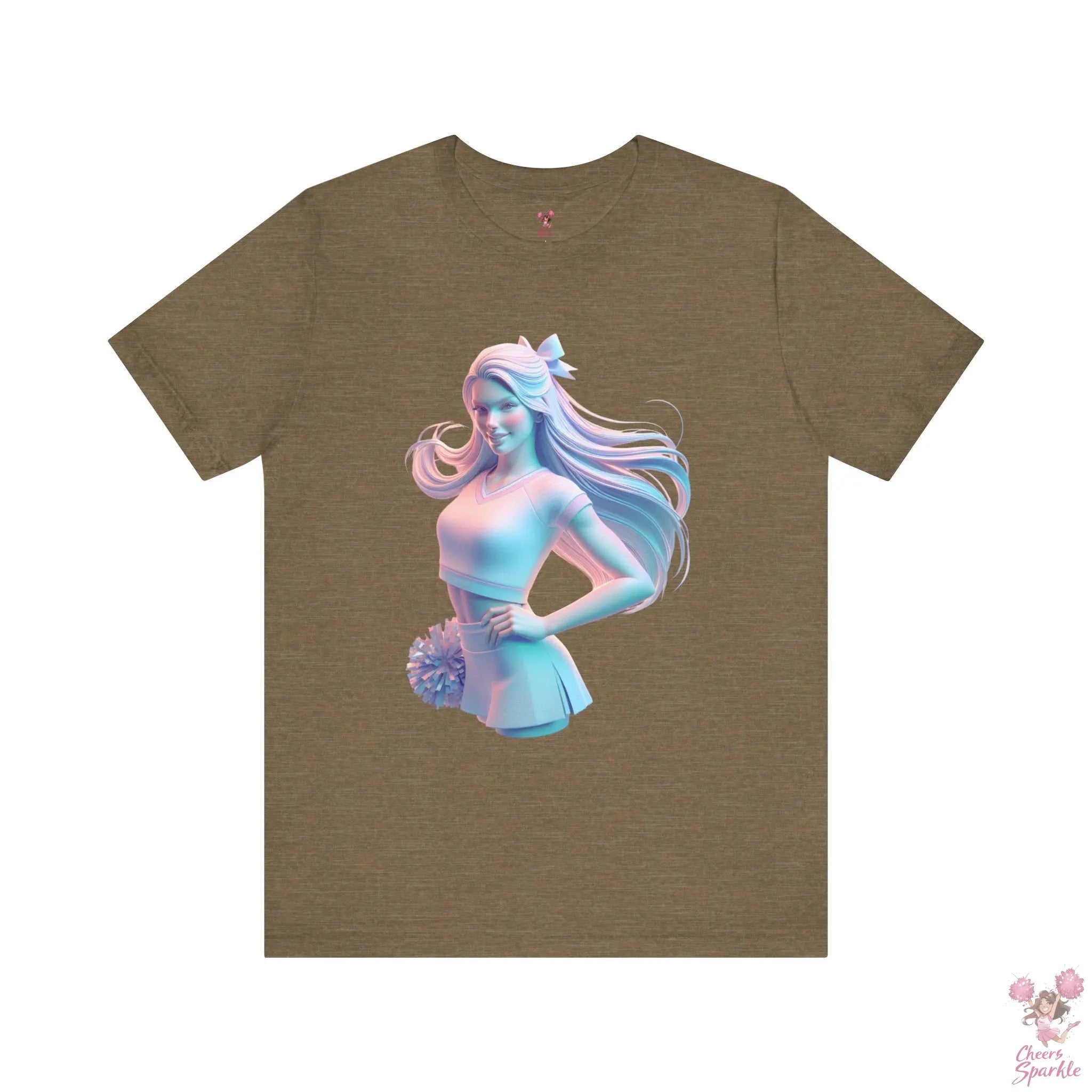 Dynamisches 3D-Cheerleader-Motiv T-Shirt Cheers and Sparkle