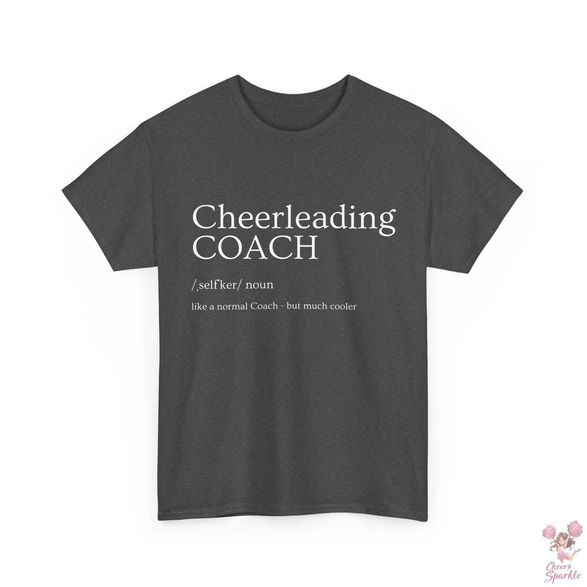 Heavy Cotton T-Shirt „Cheerleading Coach“ Cheers and Sparkle