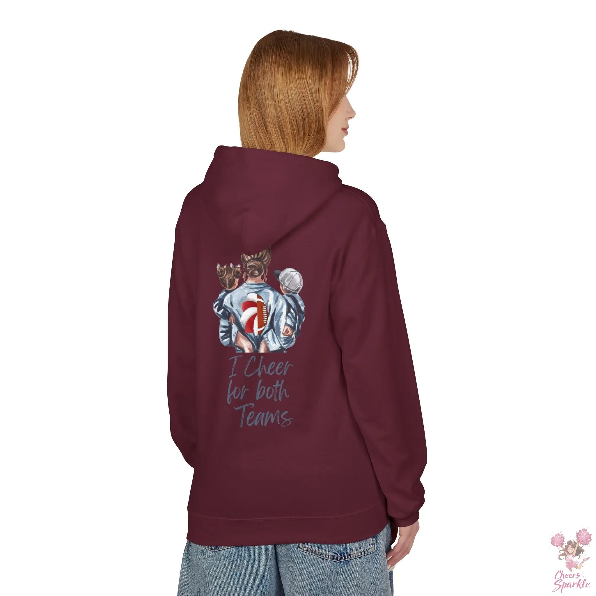 Hoodie - "I Cheer for Both Teams" Cheers and Sparkle