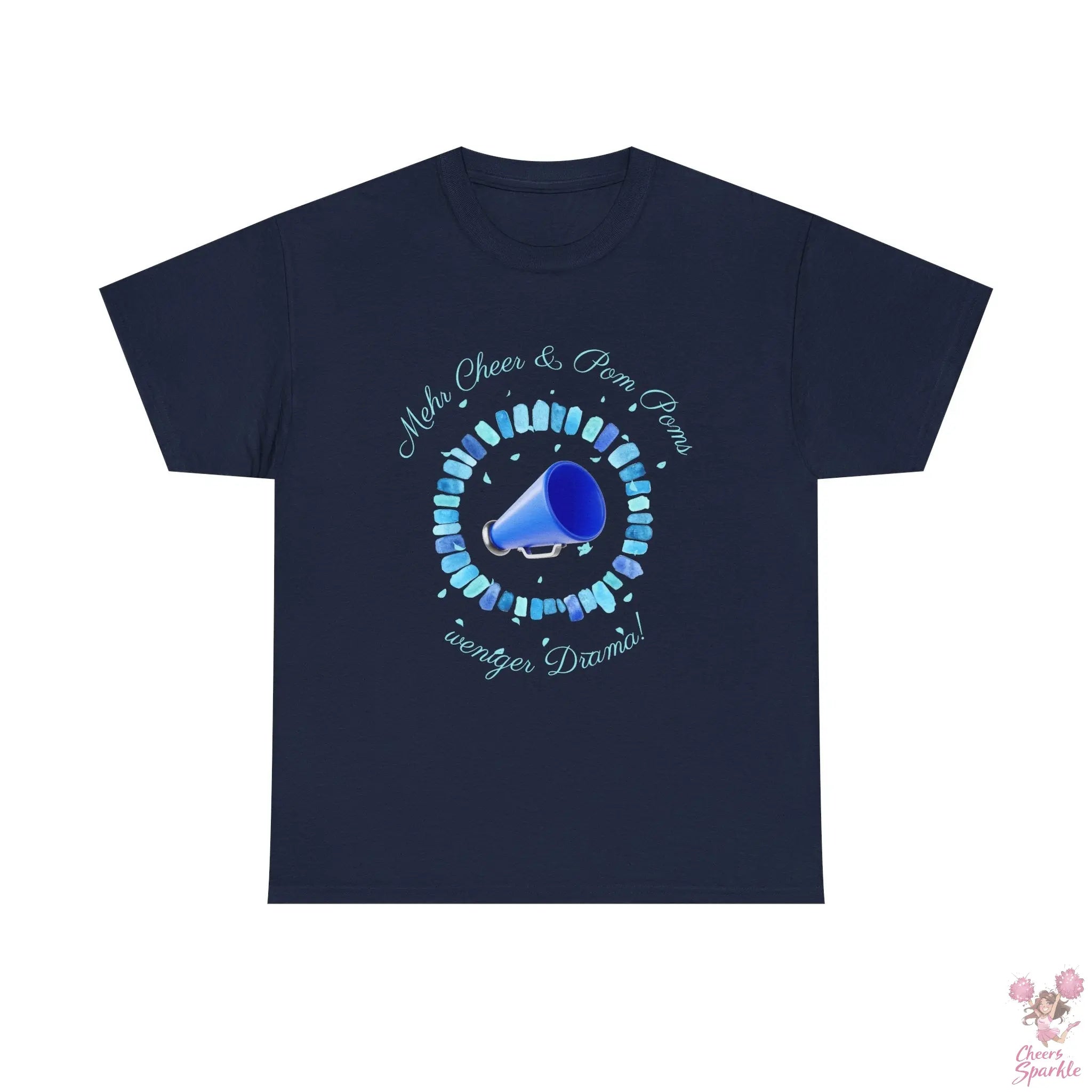 T-Shirt „Mehr Cheers & Pom-Poms, weniger Drama!“ Printify
