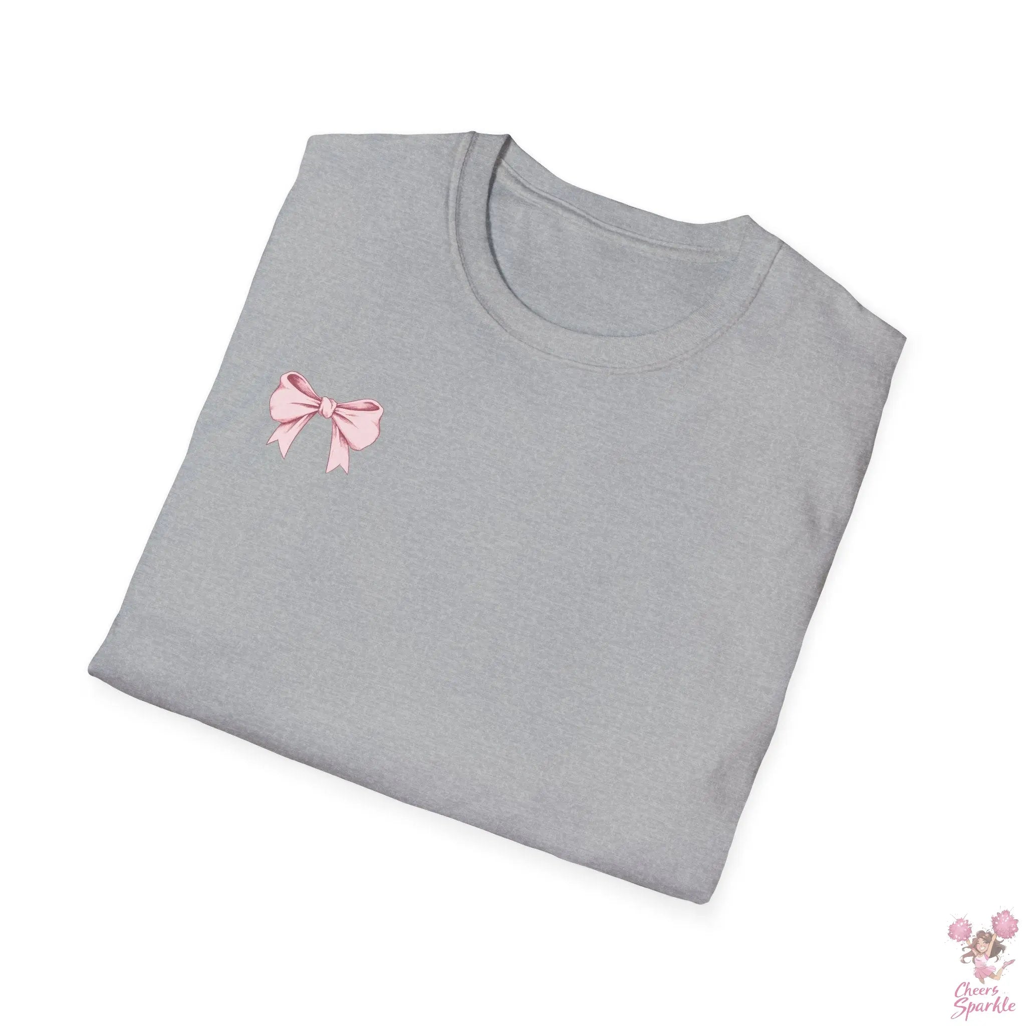 Cheerful Bow Unisex Softstyle T-Shirt Cheers and Sparkle