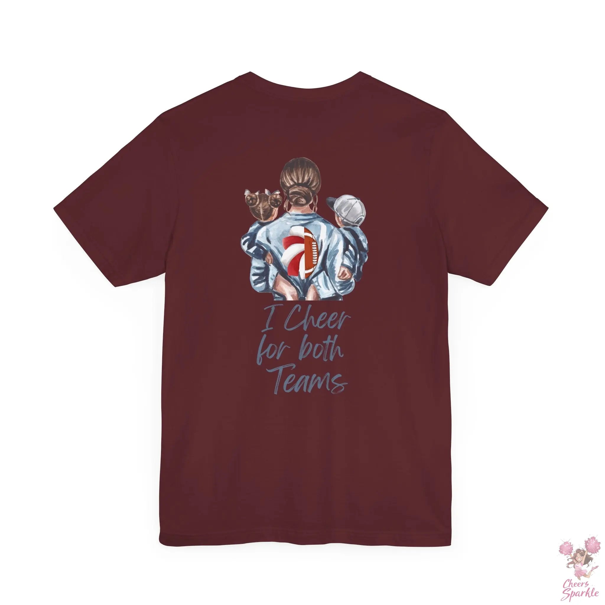 Mom T-Shirt "I Cheer for both Teams" Cheers and Sparkle