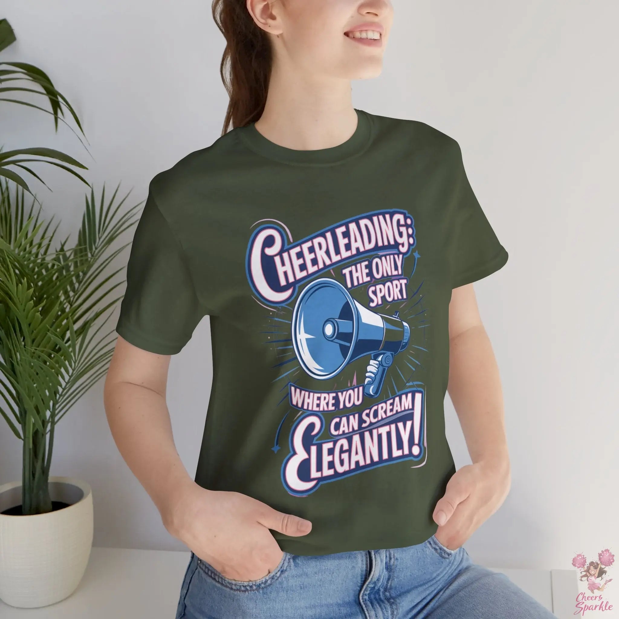 Cheerleading T-Shirt „Cheerleading: The Only Sport Where You Can Scream Elegantly!“ Cheers and Sparkle