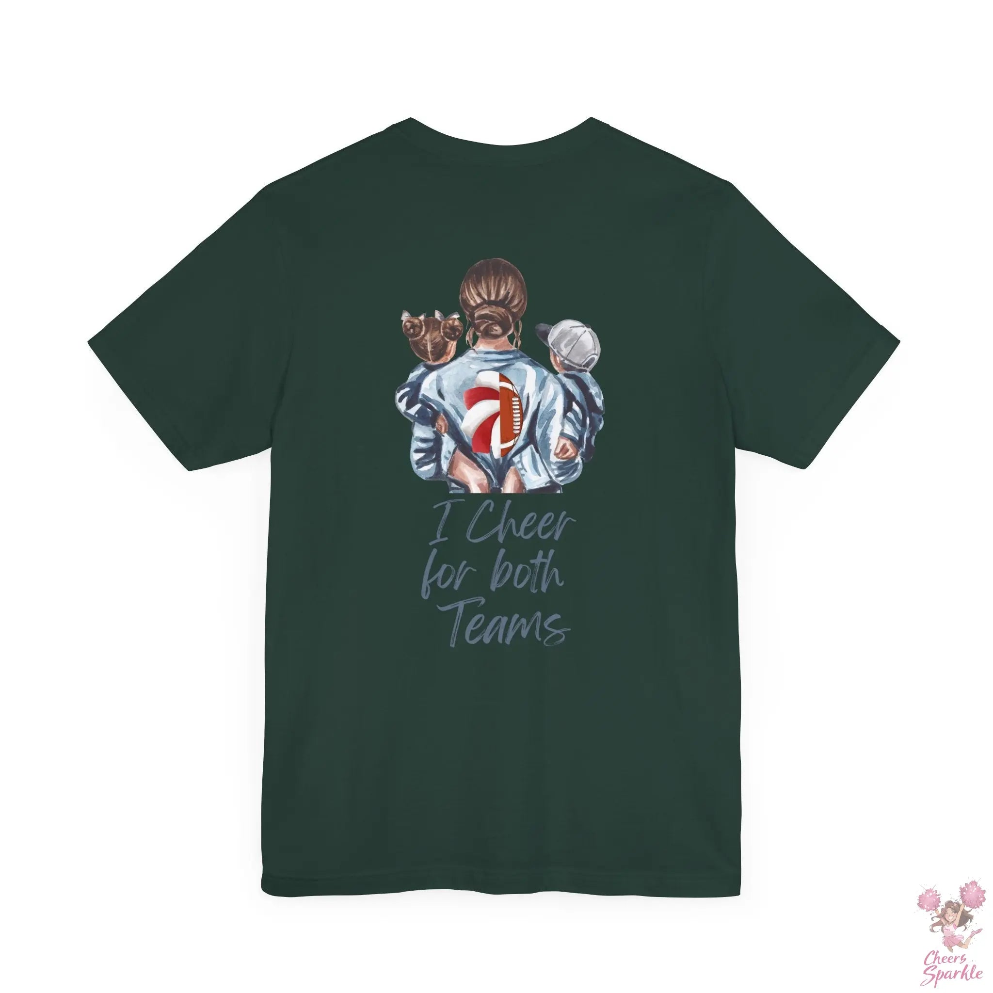 Mom T-Shirt "I Cheer for both Teams" Cheers and Sparkle