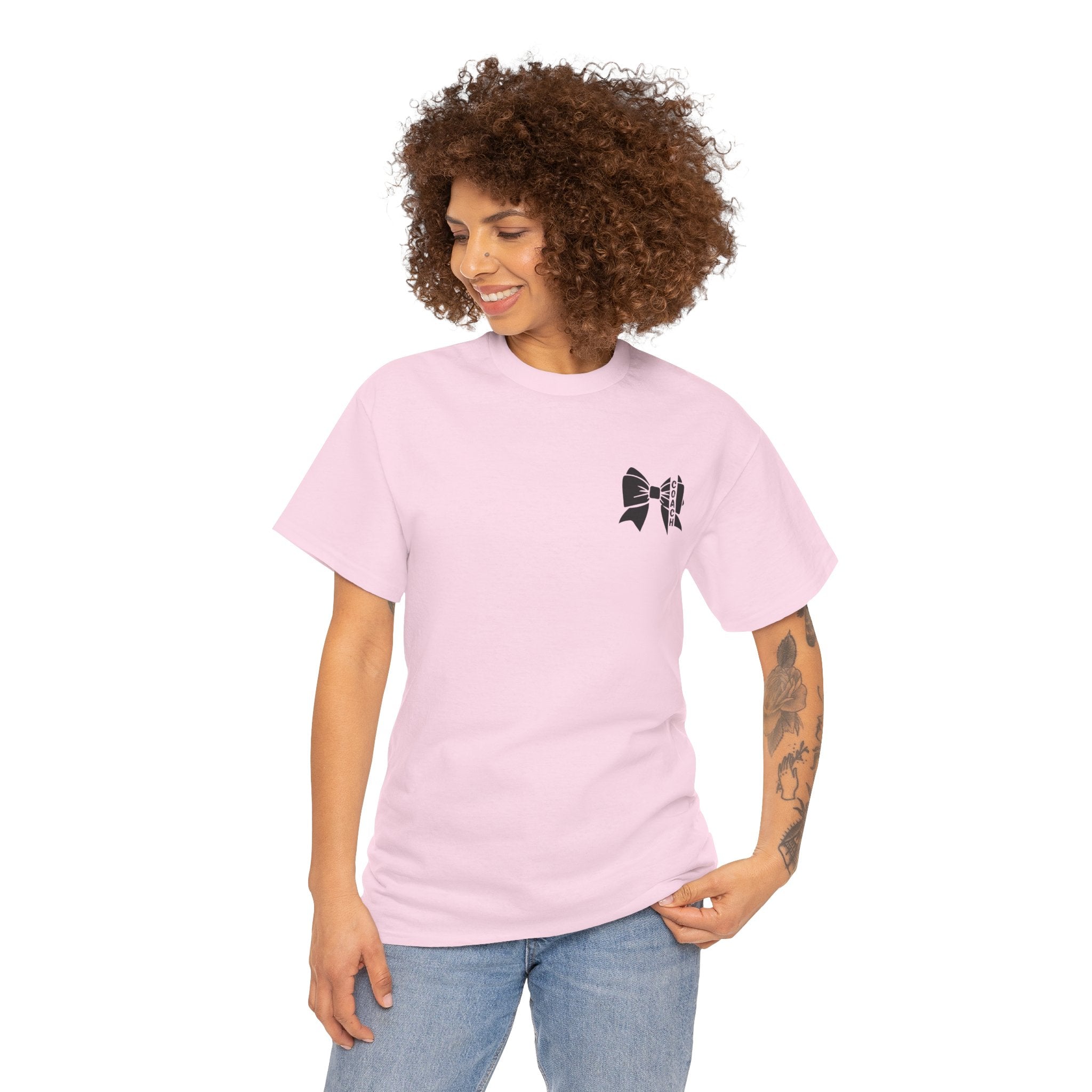 Cheer Coach T-Shirt mit Schwarzer Bow