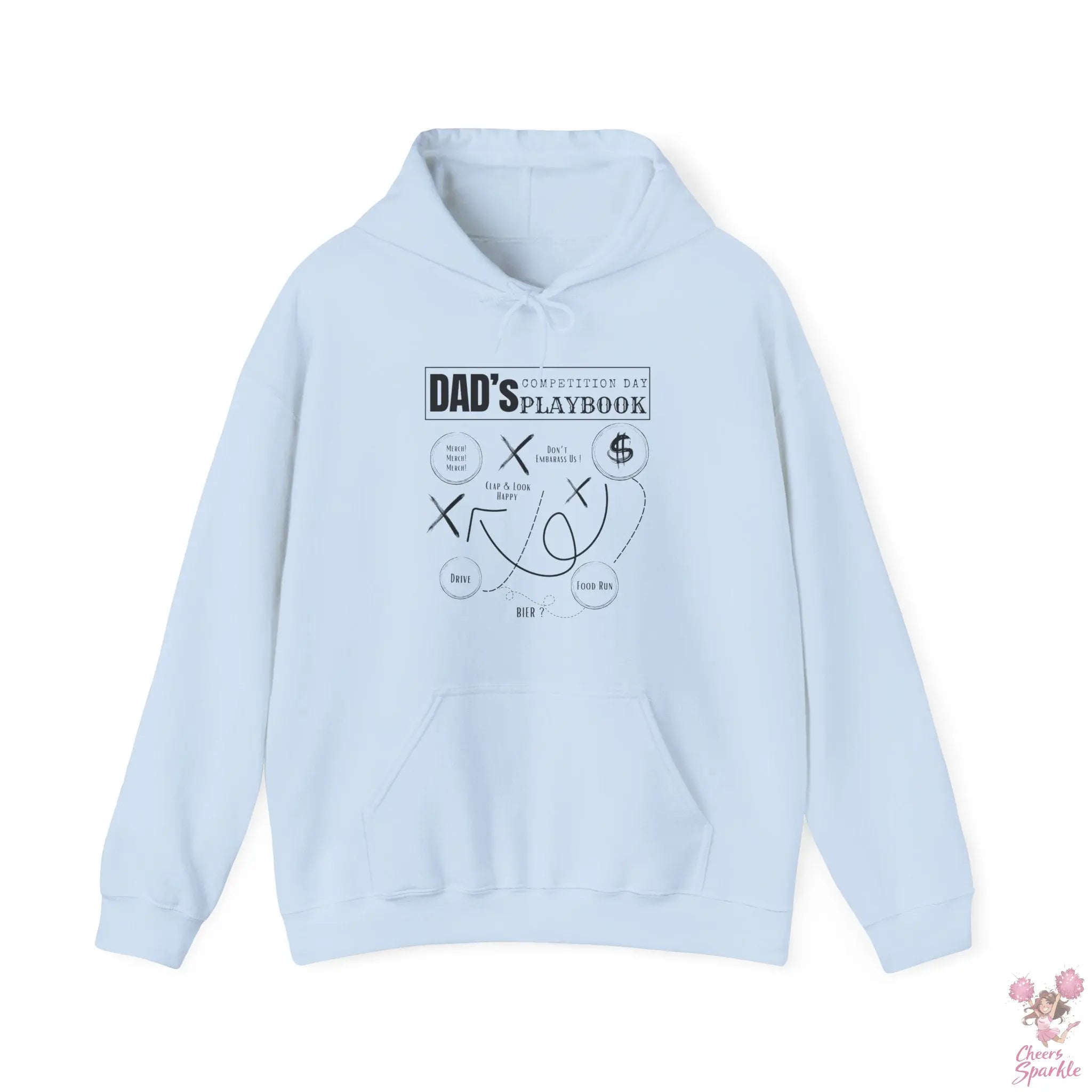 Hoodie "Dad's Competition Day Playbook" Cheers and Sparkle
