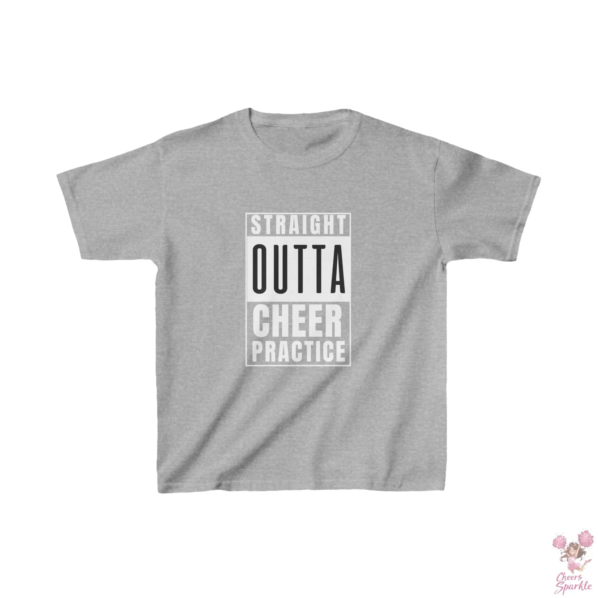 Kids Baumwoll T-Shirt "Straight Outta Cheer Practice" Cheers and Sparkle