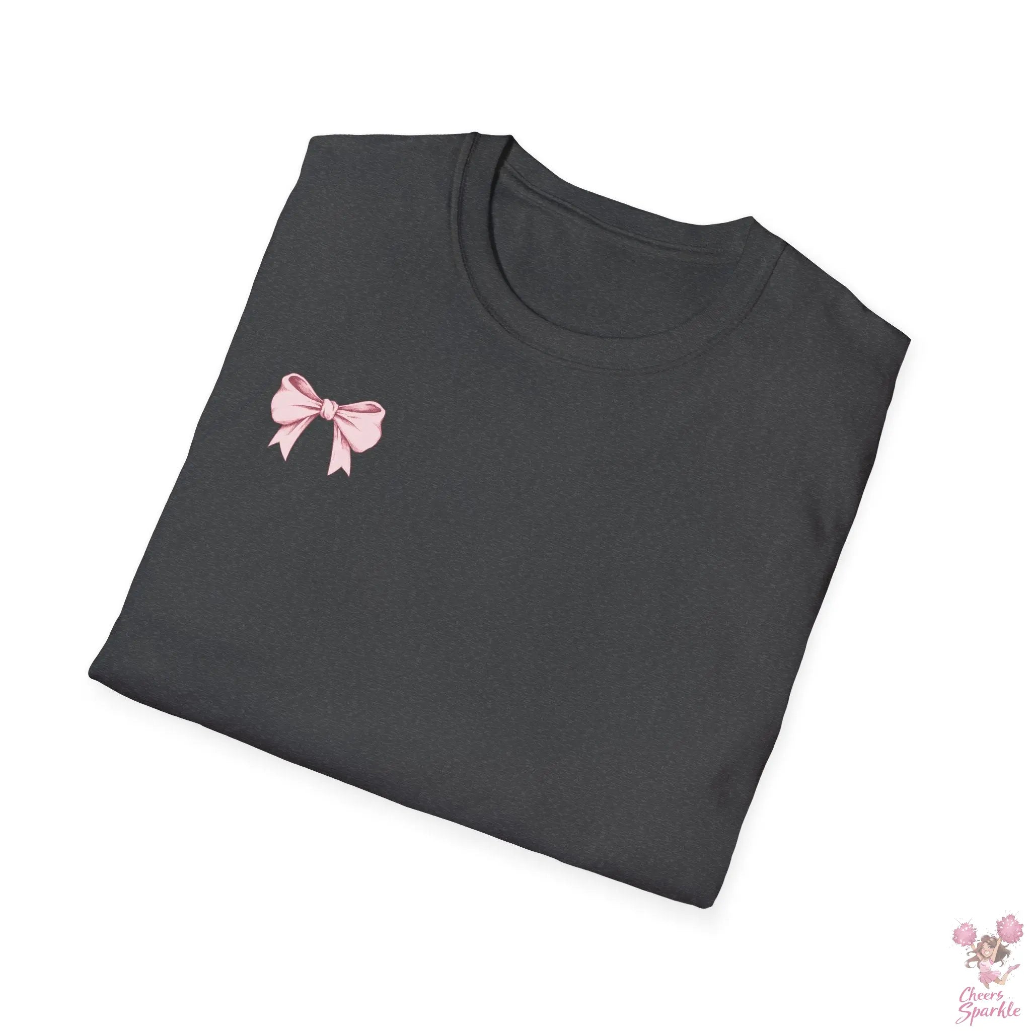 Cheerful Bow Unisex Softstyle T-Shirt Cheers and Sparkle