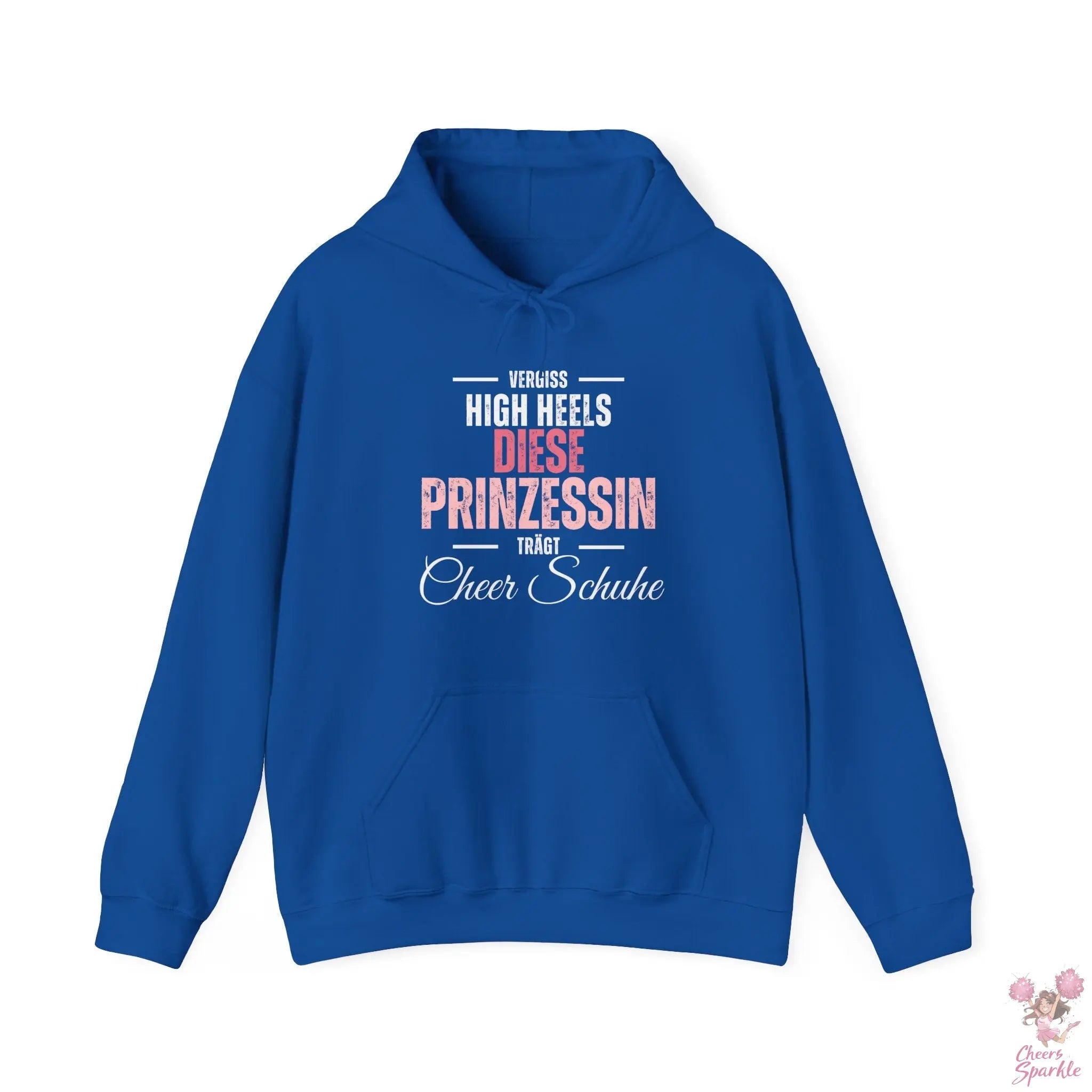 Hoodie „Vergiss Highheels, diese Prinzessin trägt Cheer Schuhe“ Printify